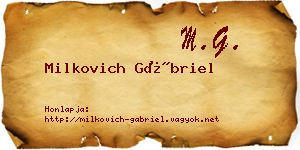 Milkovich Gábriel névjegykártya